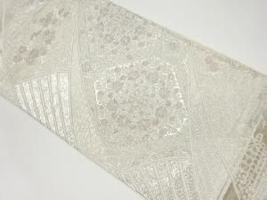 扇に華紋・秋草模様織出し袋帯